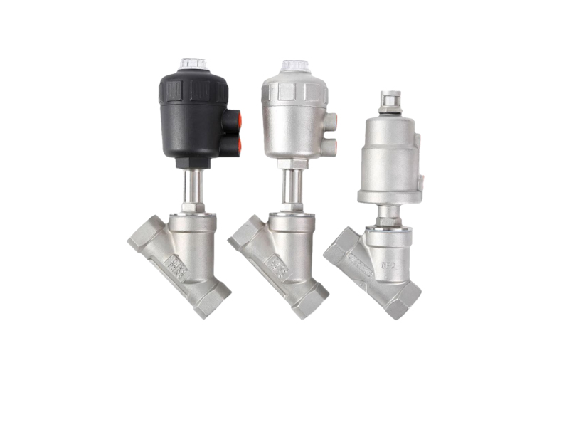 進口內螺紋氣動角座閥